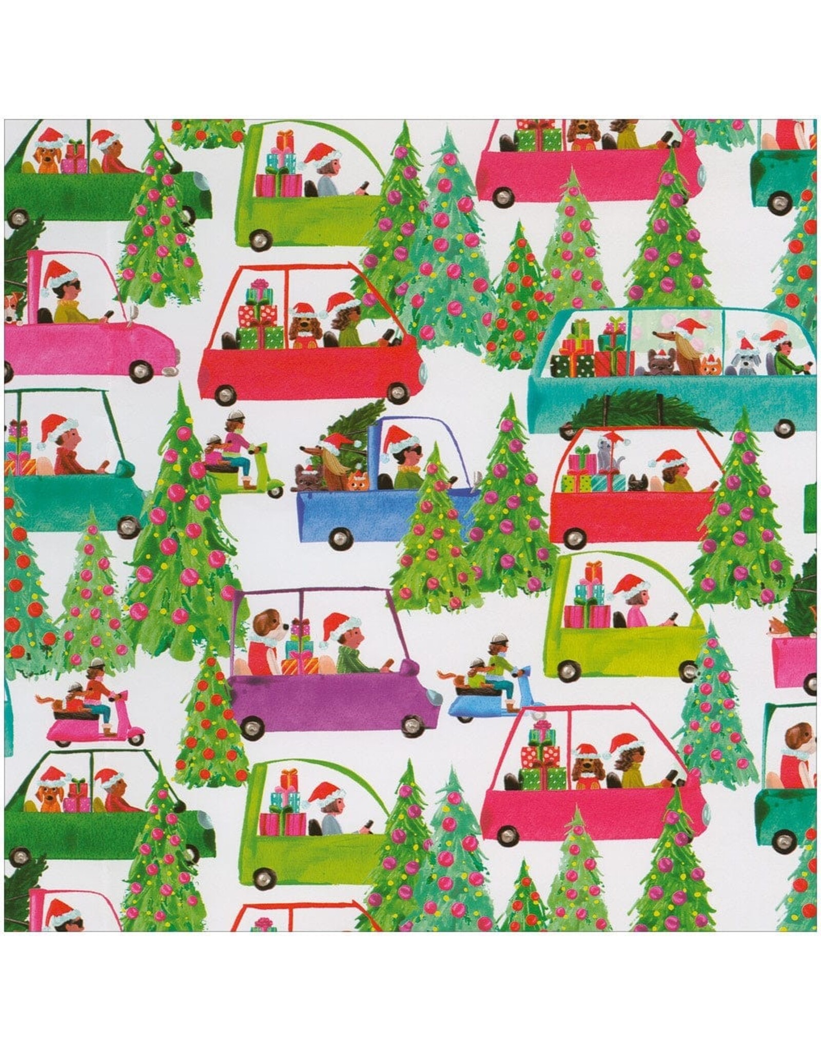 Caspari Christmas Gift Wrapping Paper 8ft Christmas Tree Shopping