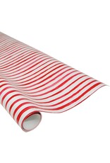 Caspari Christmas Gift Wrapping Paper 8ft Painterly Stripe Red White