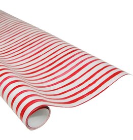 Caspari Christmas Gift Wrapping Paper 8ft Painterly Stripe Red White