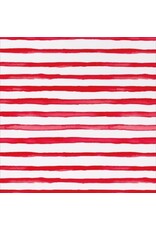Caspari Christmas Gift Wrapping Paper 8ft Painterly Stripe Red White