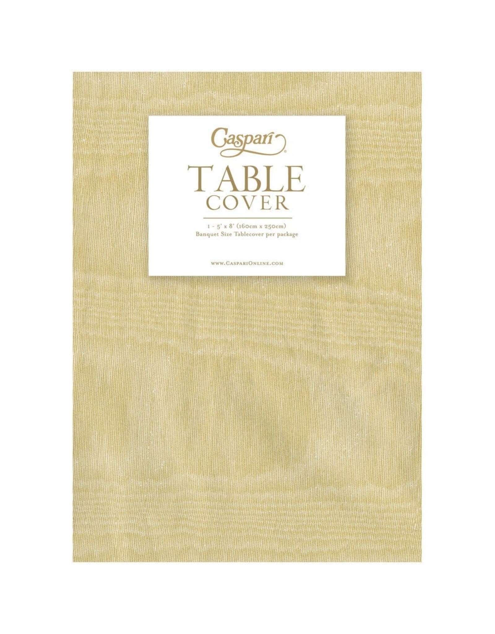 Caspari Paper Linen Table Covers In Moire Light Gold