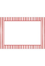 Caspari Name Tags Self Adhesive Labels 12pk In Red Pinstripes Border