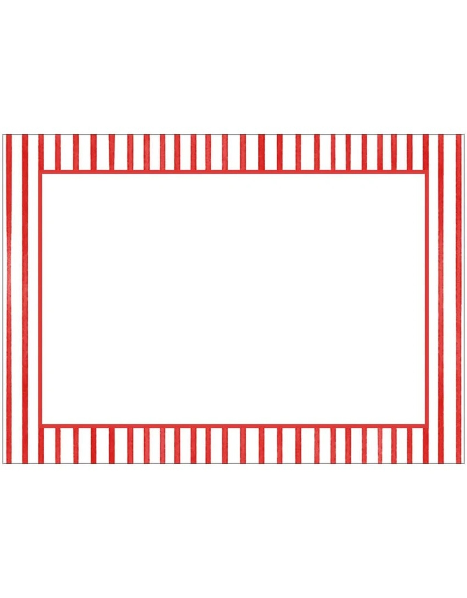 Caspari Name Tags Self Adhesive Labels 12pk In Red Pinstripes Border