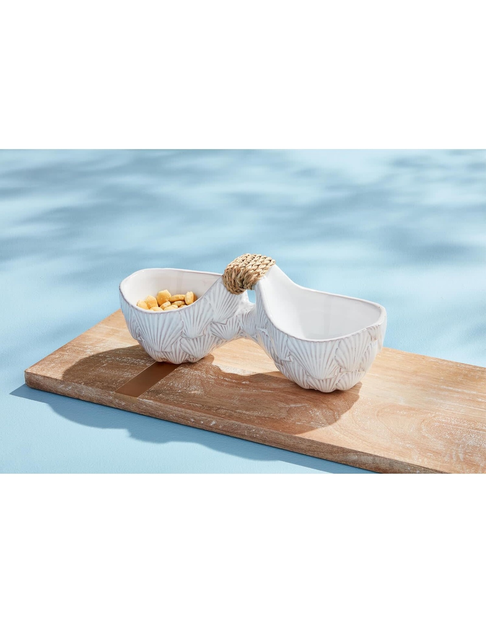 Mud Pie Shell Double Dip Bowl Dish