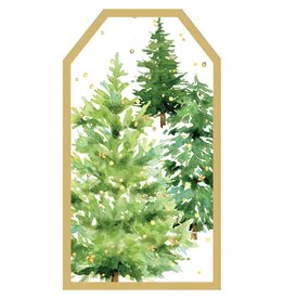 Caspari Classic Hanging Gift Tags 4pk White Christmas