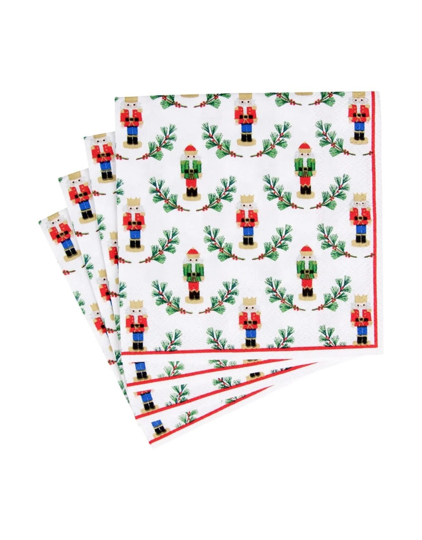 Caspari Christmas Paper Cocktail Napkins 20pk Little Nutcrackers