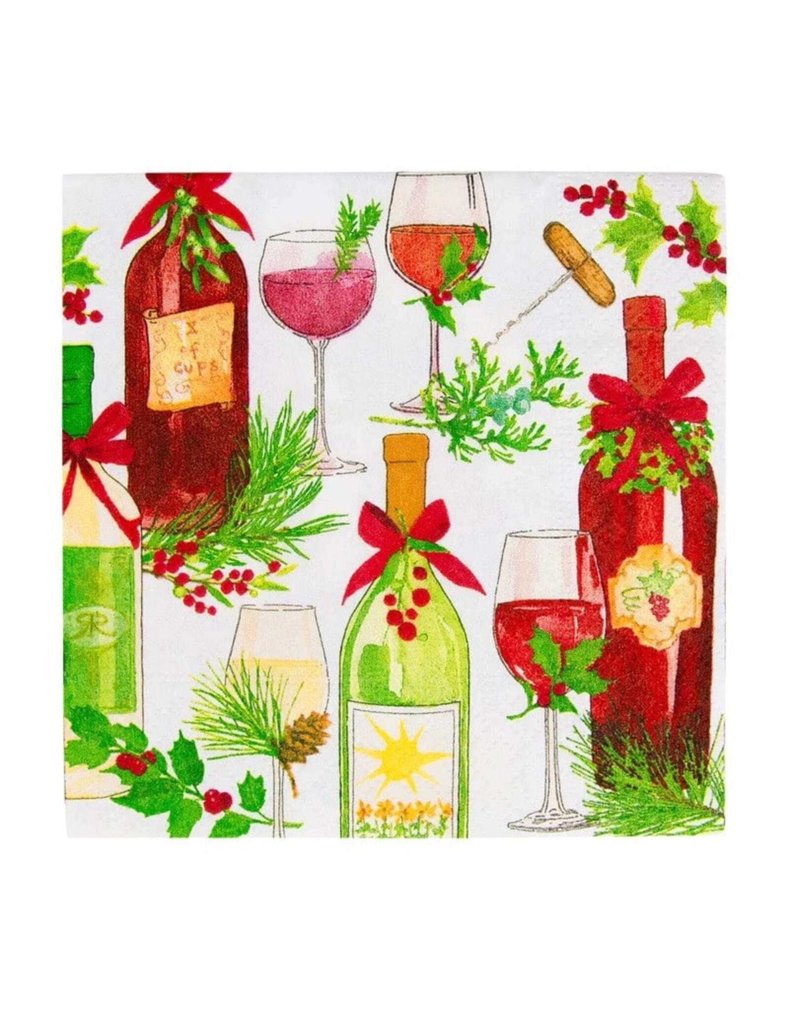 Caspari Christmas Paper Cocktail Napkins 20pk A Christmas Toast