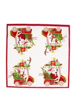 Caspari Christmas Paper Cocktail Napkins 20pk Santas Golf Cart