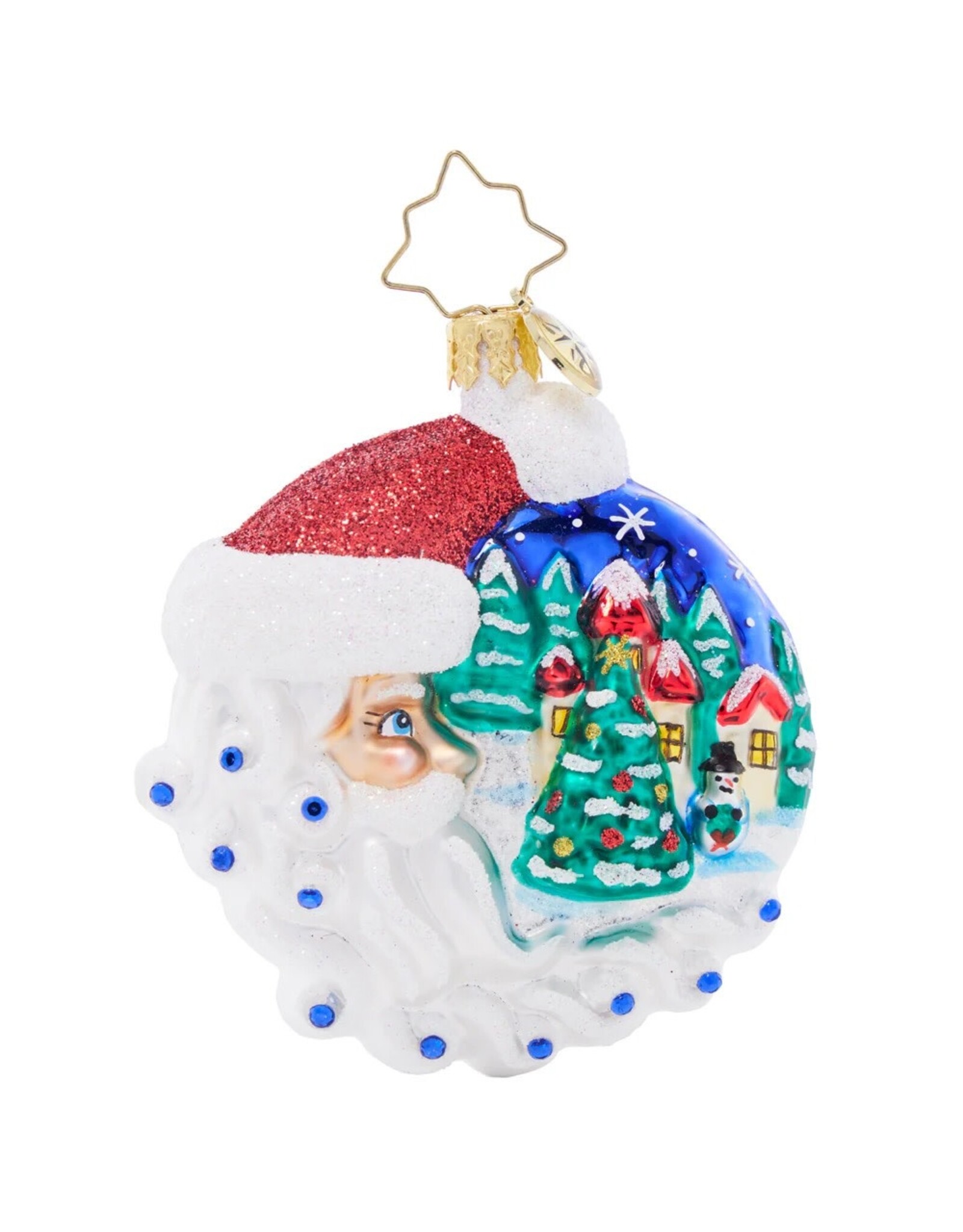 Christopher Radko Christmas Village Santa Gem Ornament
