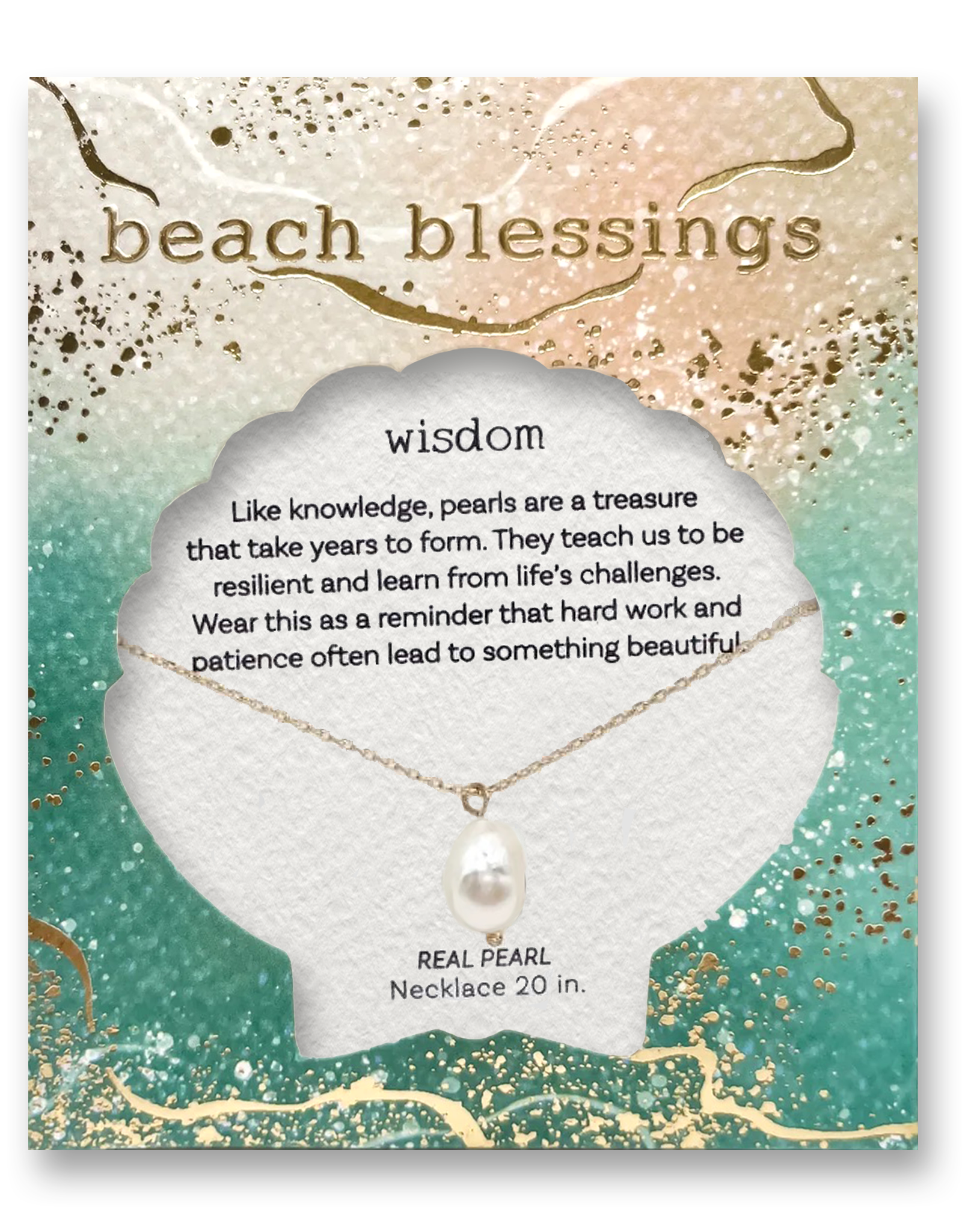 Periwinkle by Barlow Beach Blessings Necklaces | WISDOM Pearl-Gold