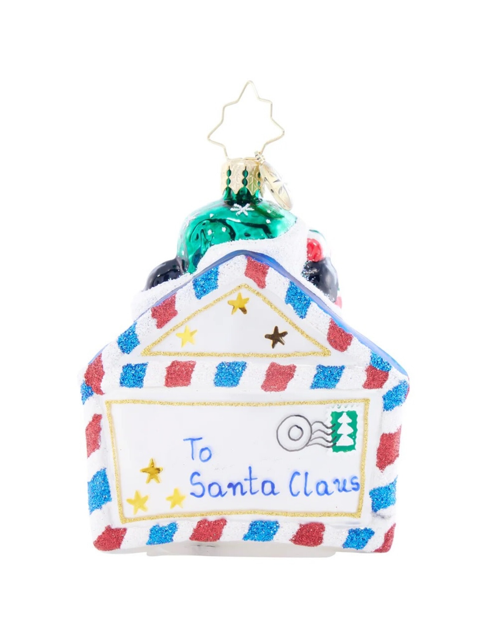 Christopher Radko Penguin Delivery Letter to Santa Gem Ornament