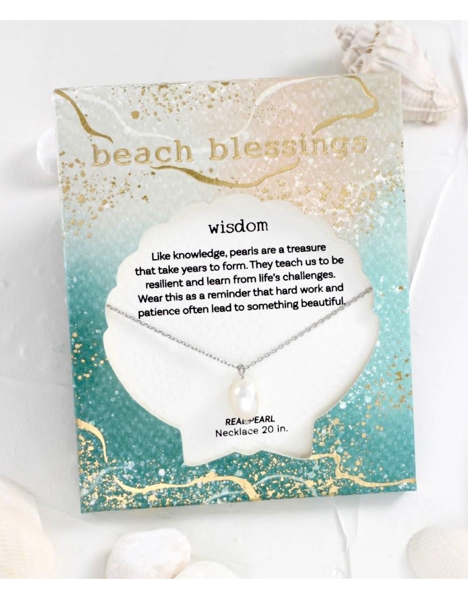 Periwinkle by Barlow Beach Blessings Necklaces | WISDOM Pearl-Silver