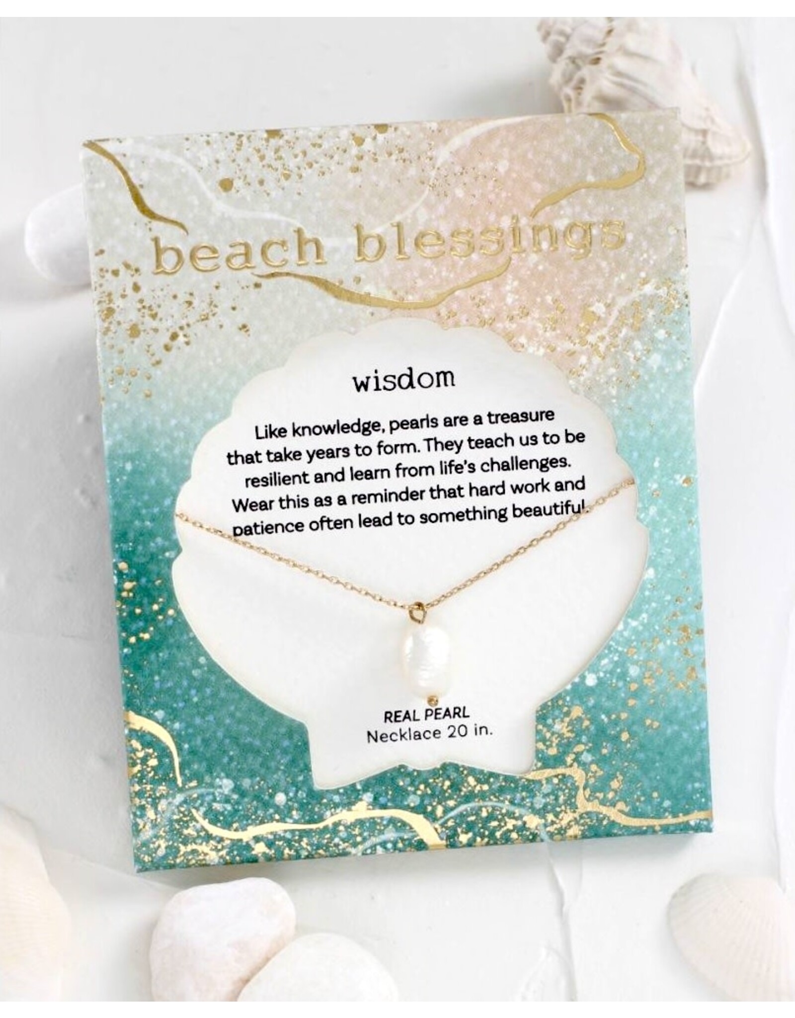 Periwinkle by Barlow Beach Blessings Necklaces | WISDOM Pearl-Gold