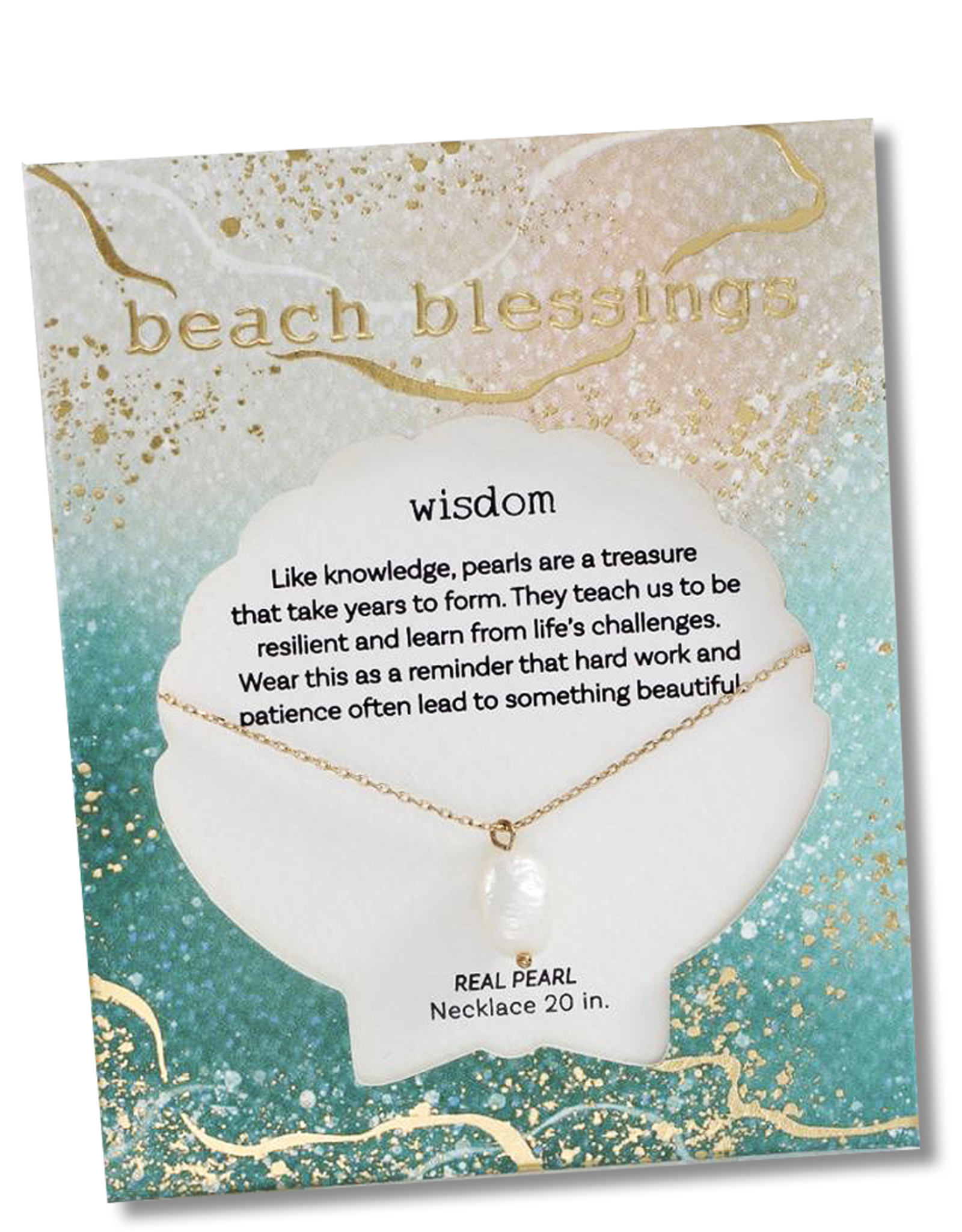 Periwinkle by Barlow Beach Blessings Necklaces | WISDOM Pearl-Gold