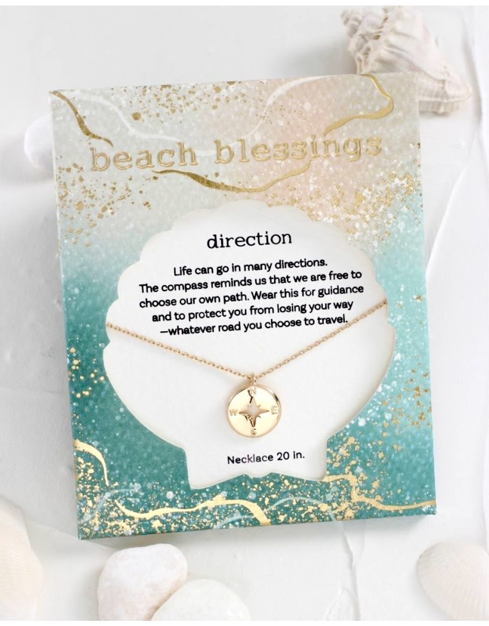 Periwinkle by Barlow Beach Blessings Necklaces | DIRECTION Compass-Gold