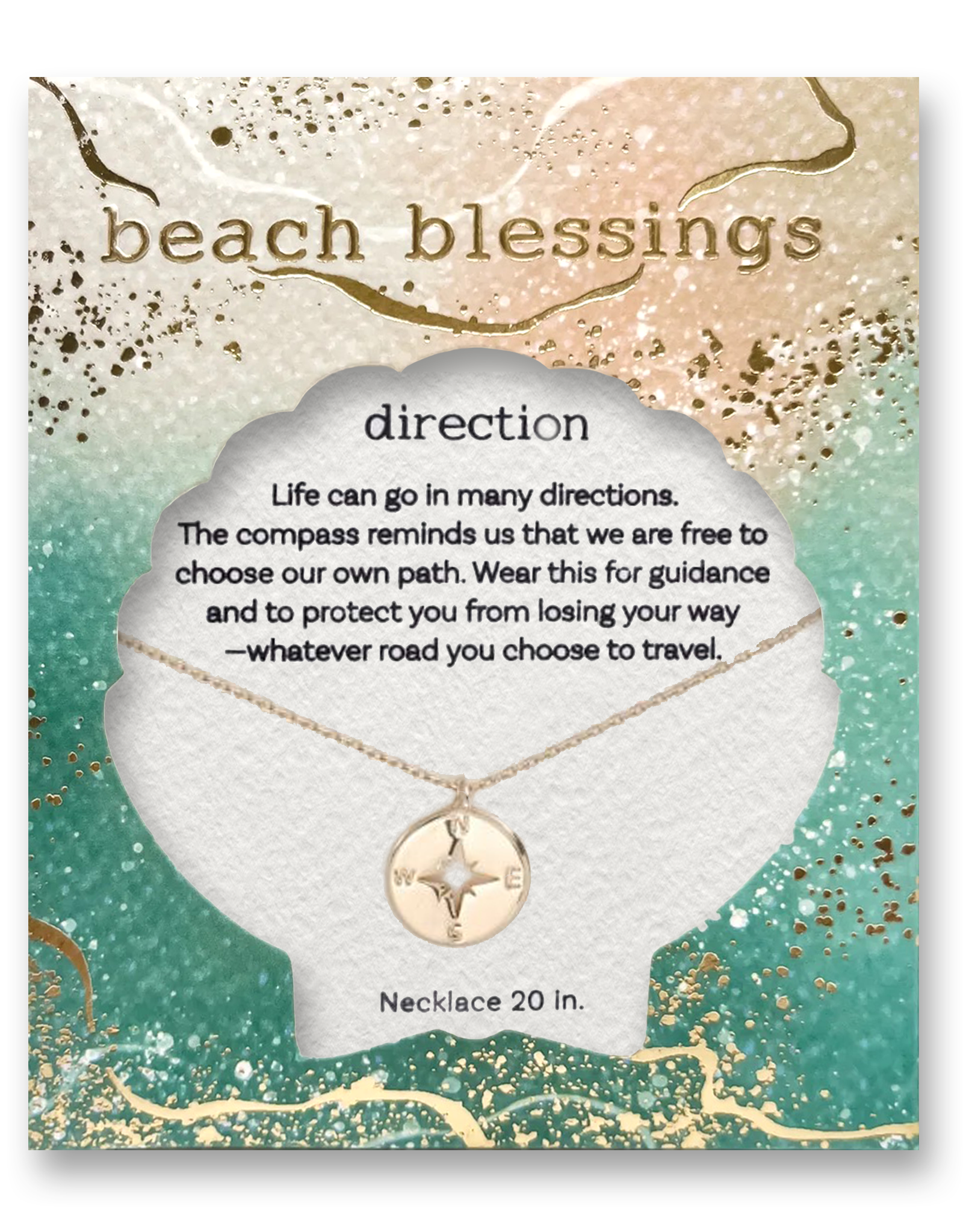 Periwinkle by Barlow Beach Blessings Necklaces | DIRECTION Compass-Gold