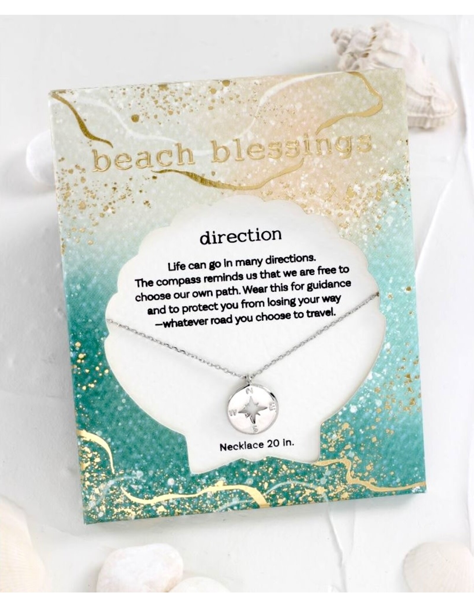 Periwinkle by Barlow Beach Blessings Necklaces | DIRECTION Compass-Silver