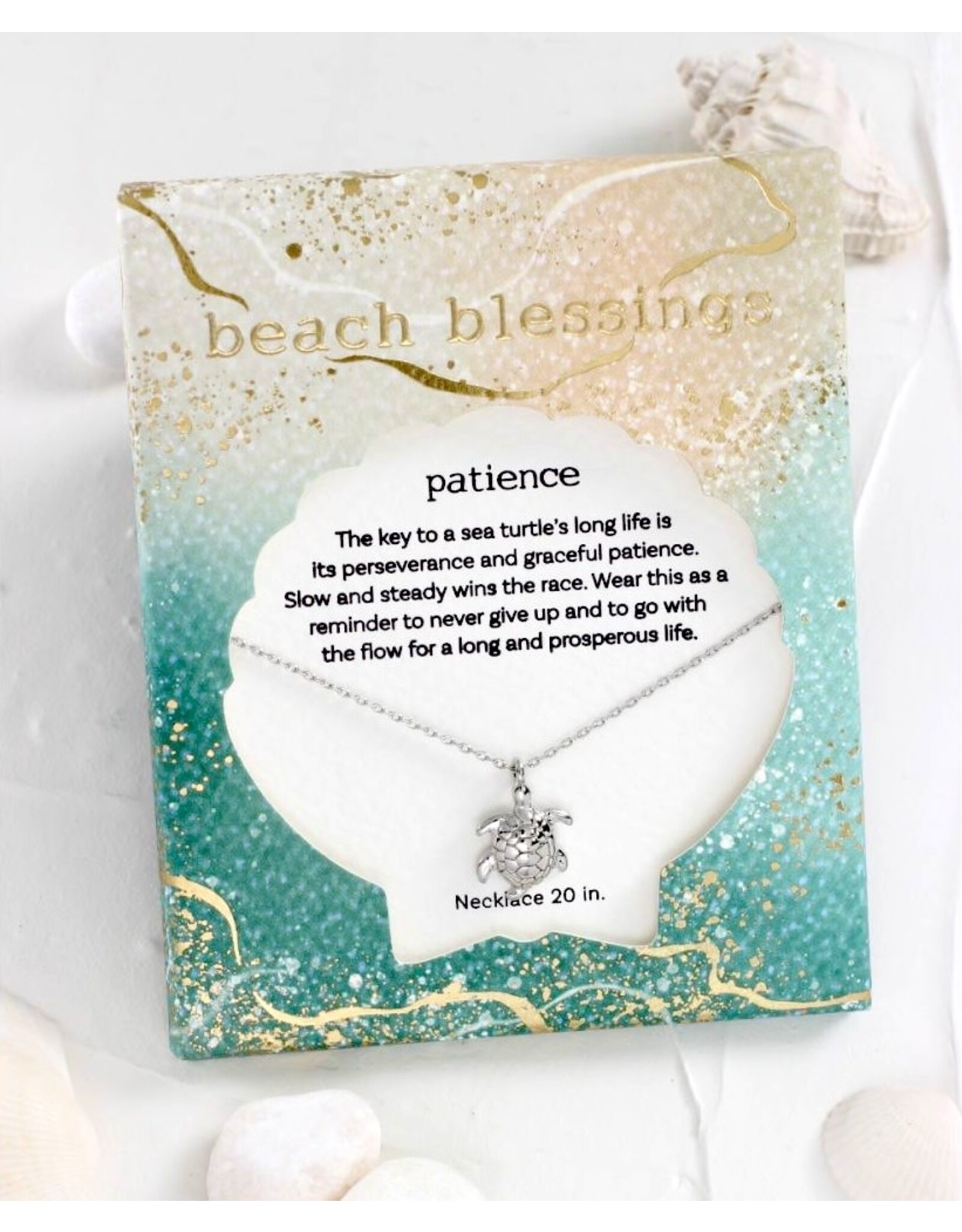 Periwinkle by Barlow Beach Blessings Necklaces | PATIENCE Turtle-Silver
