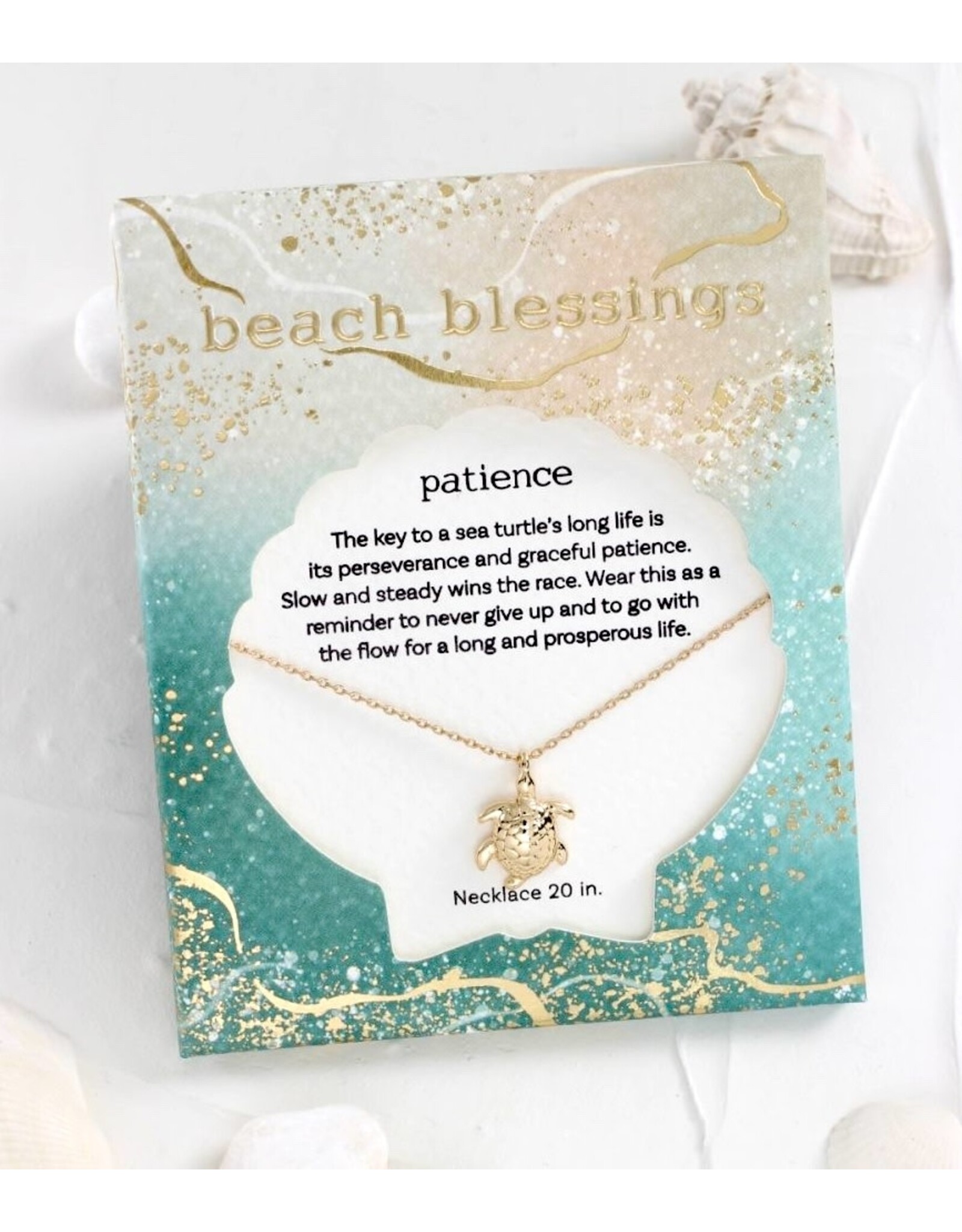 Periwinkle by Barlow Beach Blessings Necklaces | PATIENCE Turtle-Gold