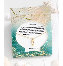 Periwinkle by Barlow Beach Blessings Necklaces | FREEDOM Flip Flop-Gold