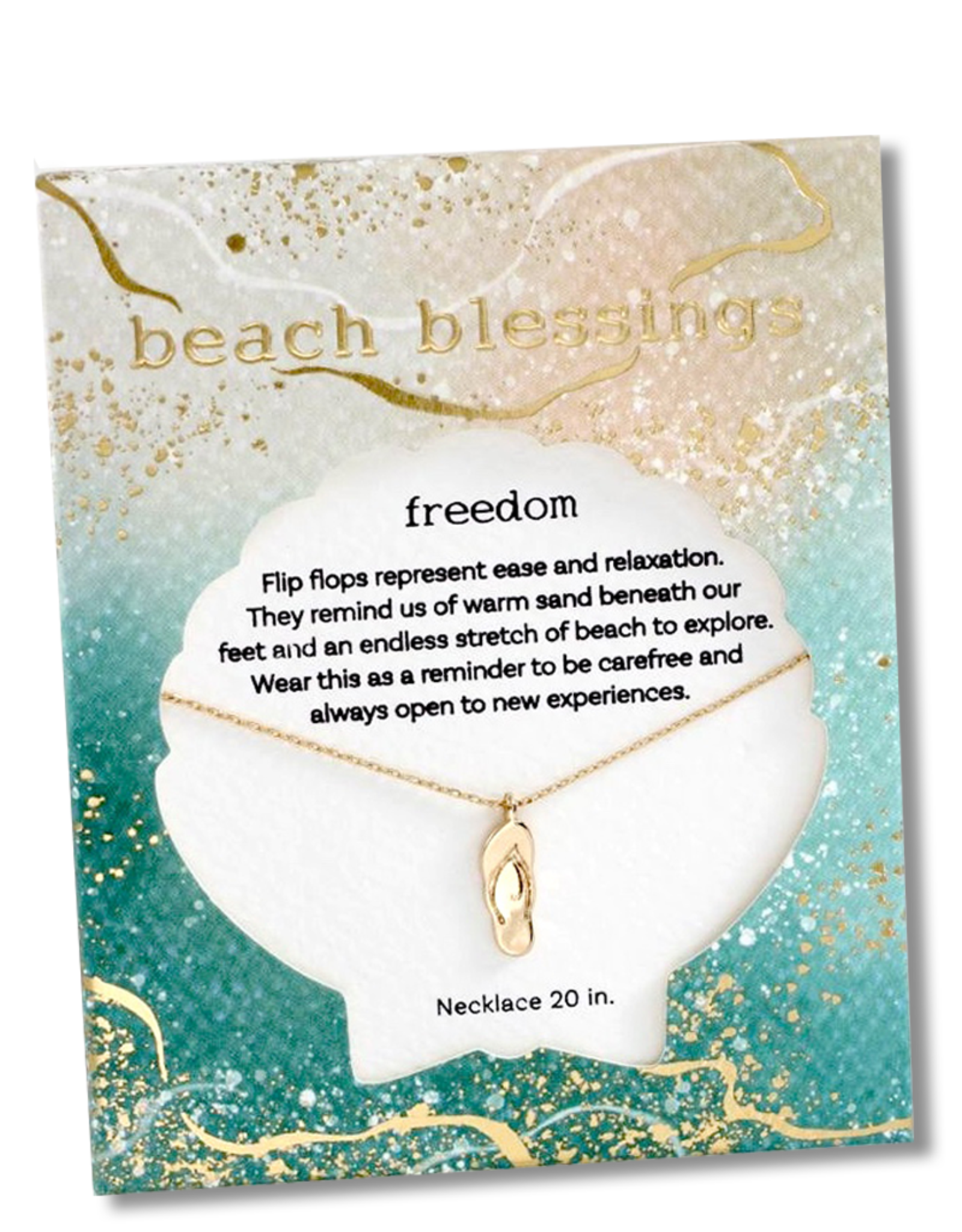 Periwinkle by Barlow Beach Blessings Necklaces | FREEDOM Flip Flop-Gold