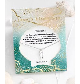 Periwinkle by Barlow Beach Blessings Necklaces | FREEDOM Flip Flop-Silver