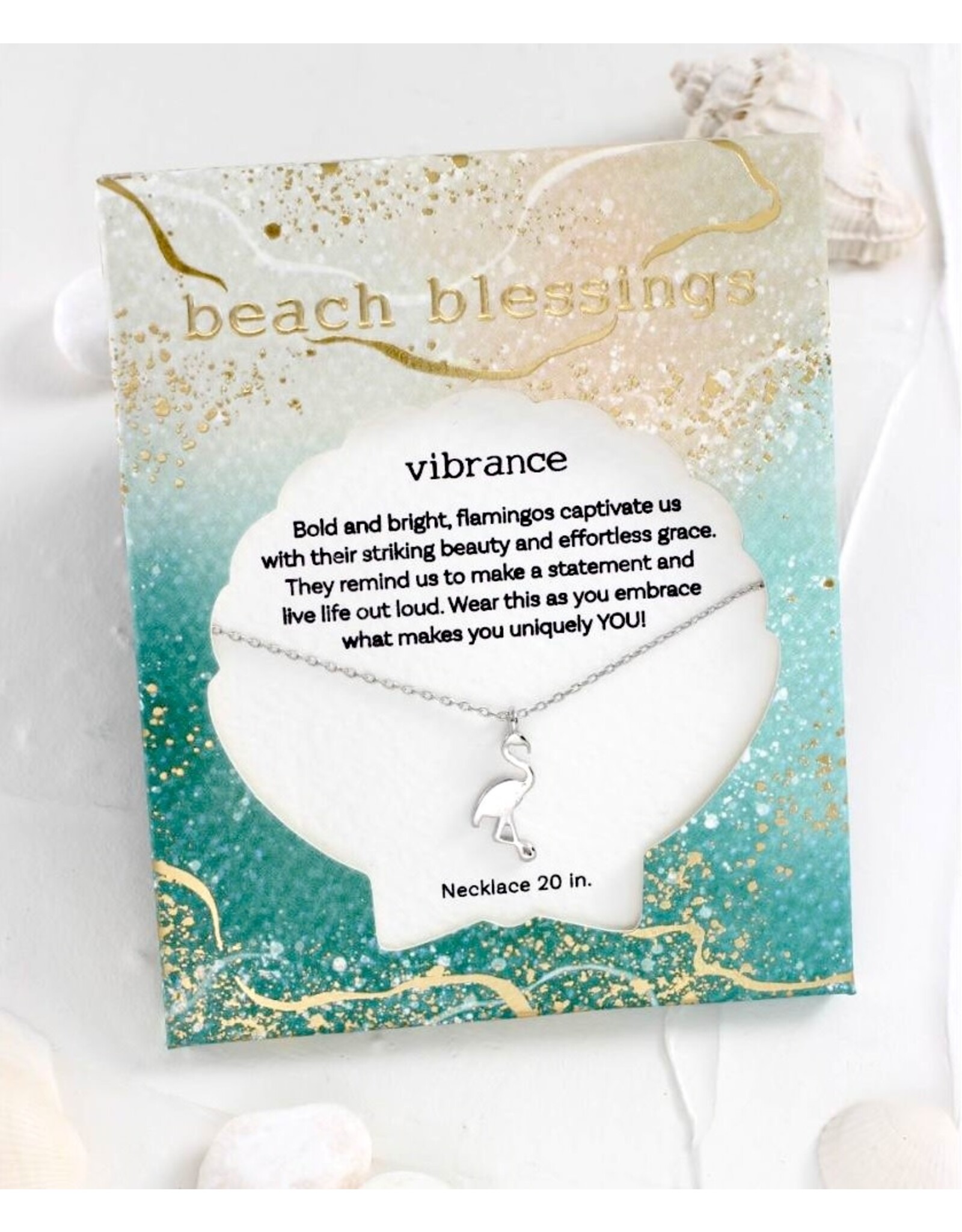 Periwinkle by Barlow Beach Blessings Necklaces | VIBRANCE Flamingo-Silver
