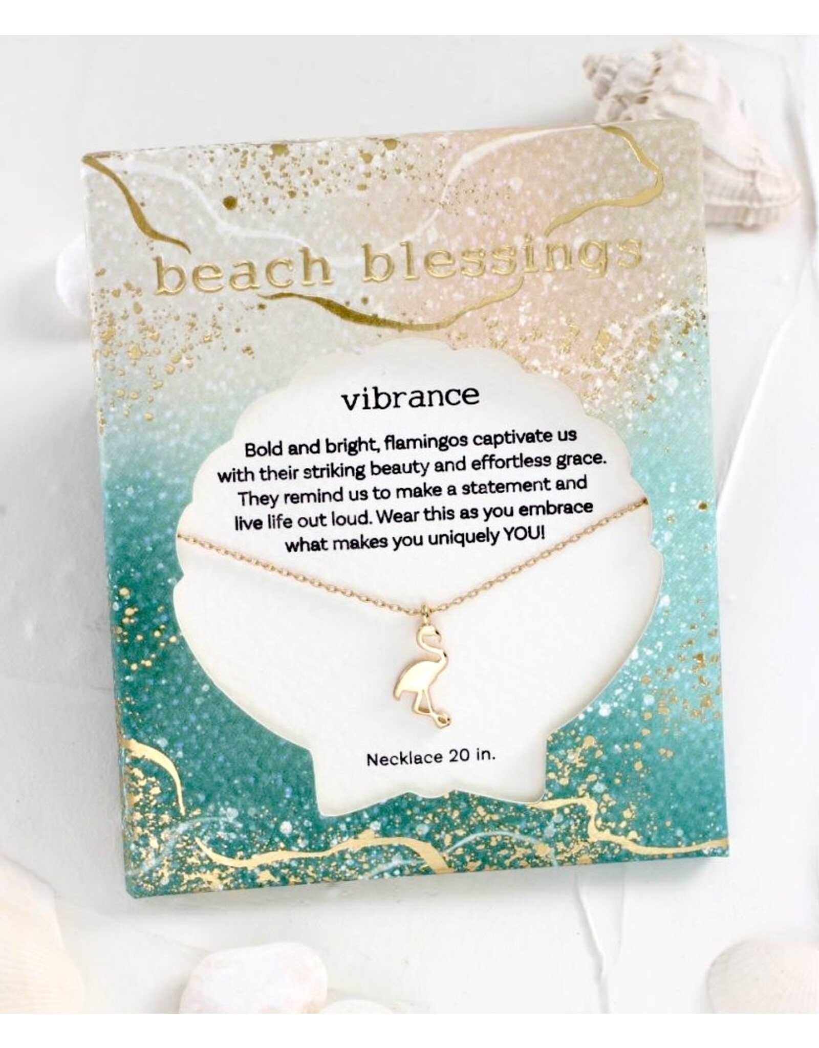 Periwinkle by Barlow Beach Blessings Necklaces | VIBRANCE Flamingo-Gold