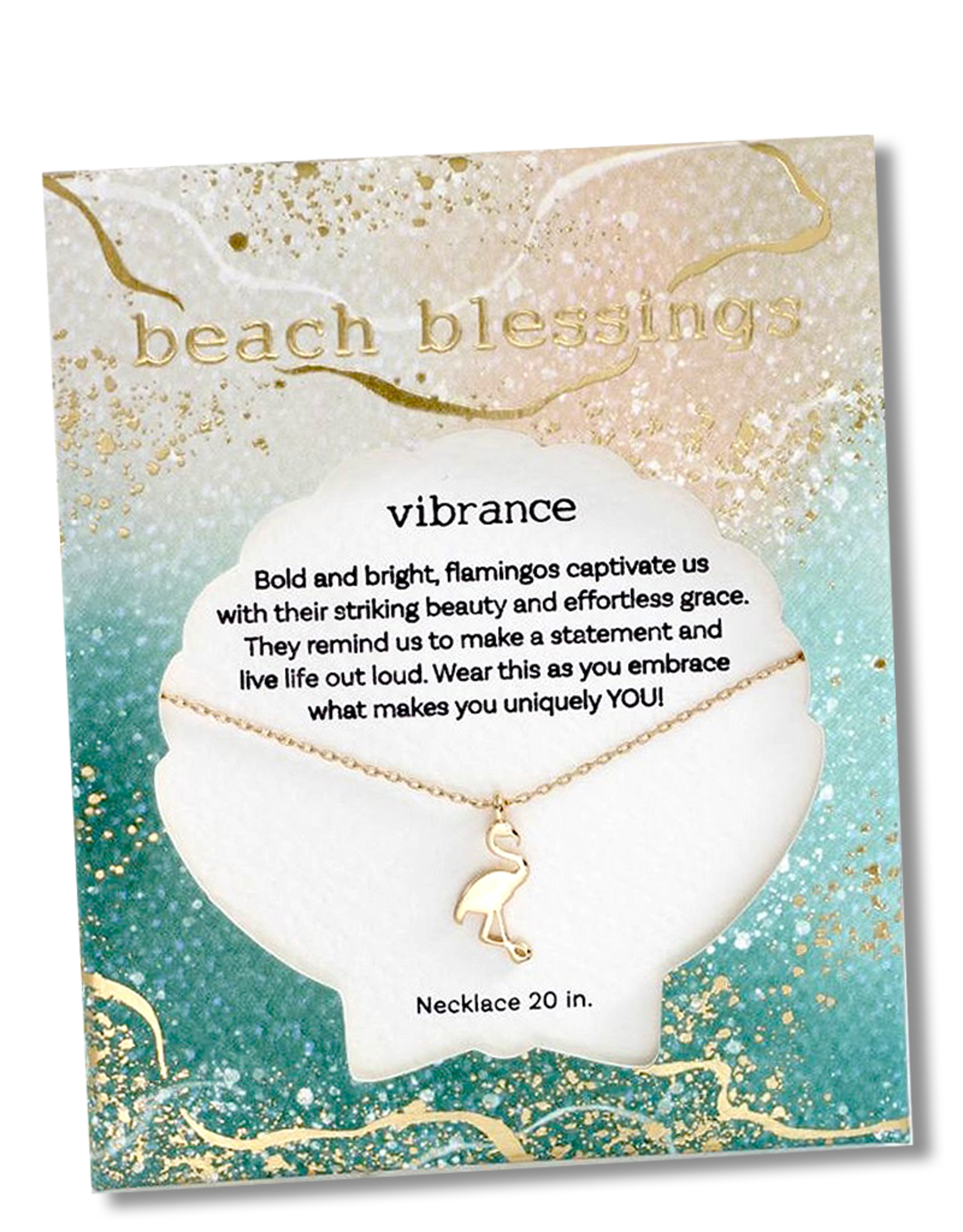 Periwinkle by Barlow Beach Blessings Necklaces | VIBRANCE Flamingo-Gold