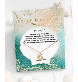 Periwinkle by Barlow Beach Blessings Necklaces | STRENGTH Scallop-Gold