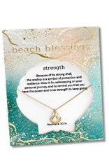Periwinkle by Barlow Beach Blessings Necklaces | STRENGTH Scallop-Gold