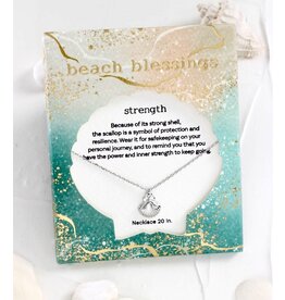 Periwinkle by Barlow Beach Blessings Necklaces | STRENGTH Scallop-Silver
