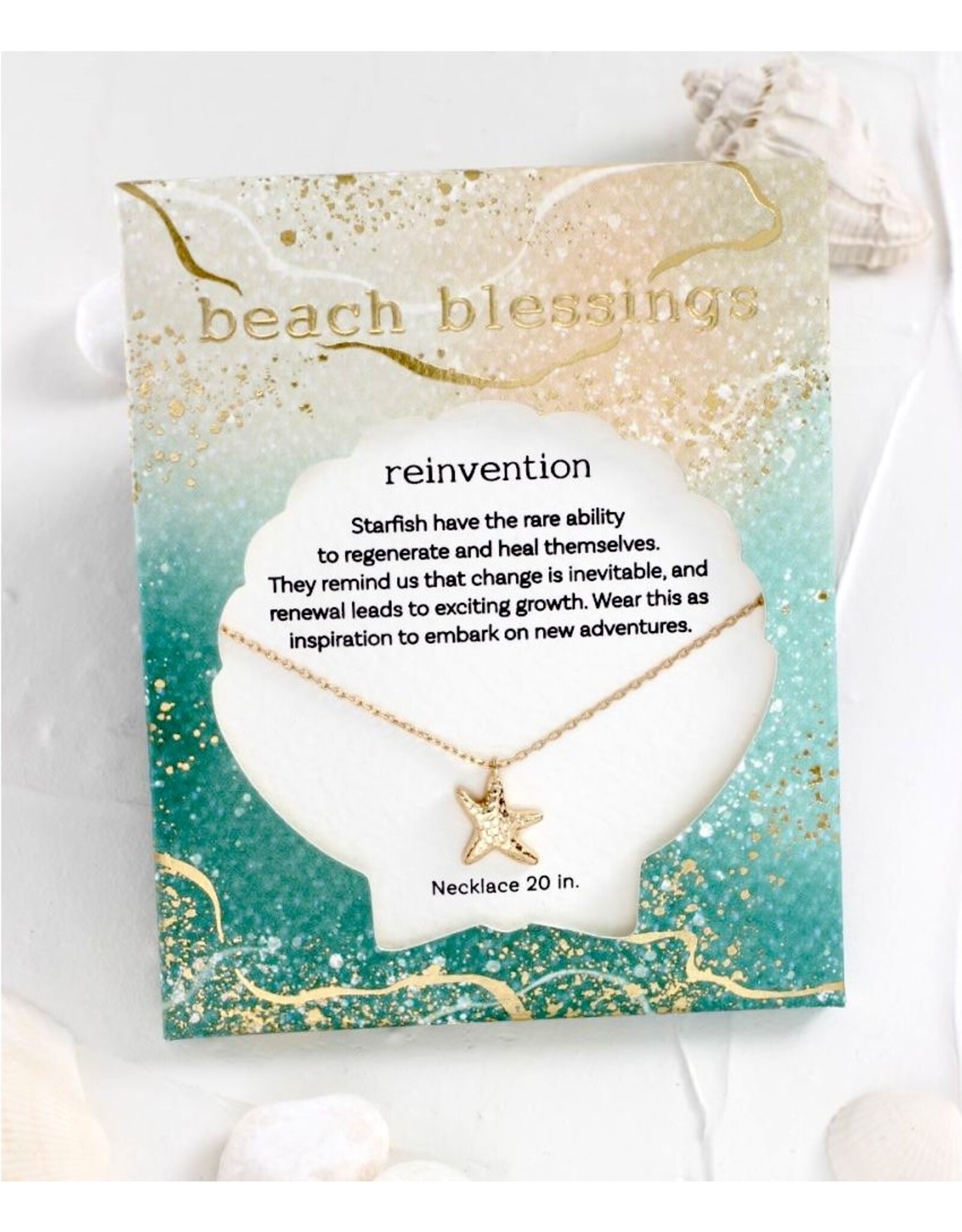 Periwinkle by Barlow Beach Blessings Necklaces | REINVENTION Starfish-Gold