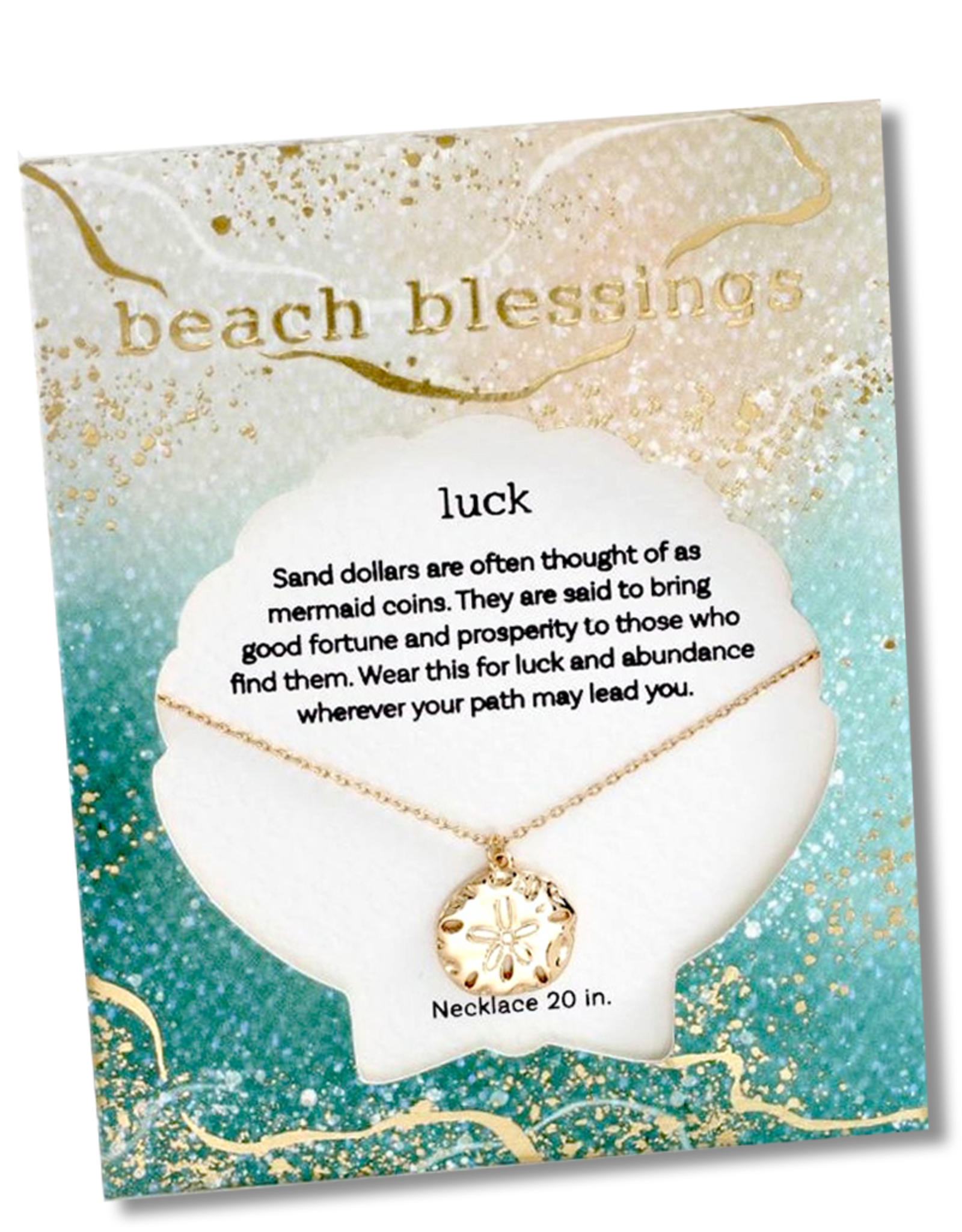 Periwinkle by Barlow Beach Blessings Necklaces | LUCK Sand Dollar-Gold