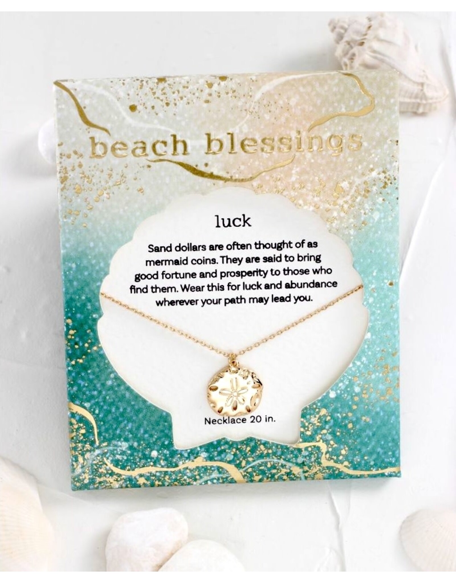 Periwinkle by Barlow Beach Blessings Necklaces | LUCK Sand Dollar-Gold