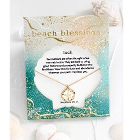 Periwinkle by Barlow Beach Blessings Necklaces | LUCK Sand Dollar-Gold