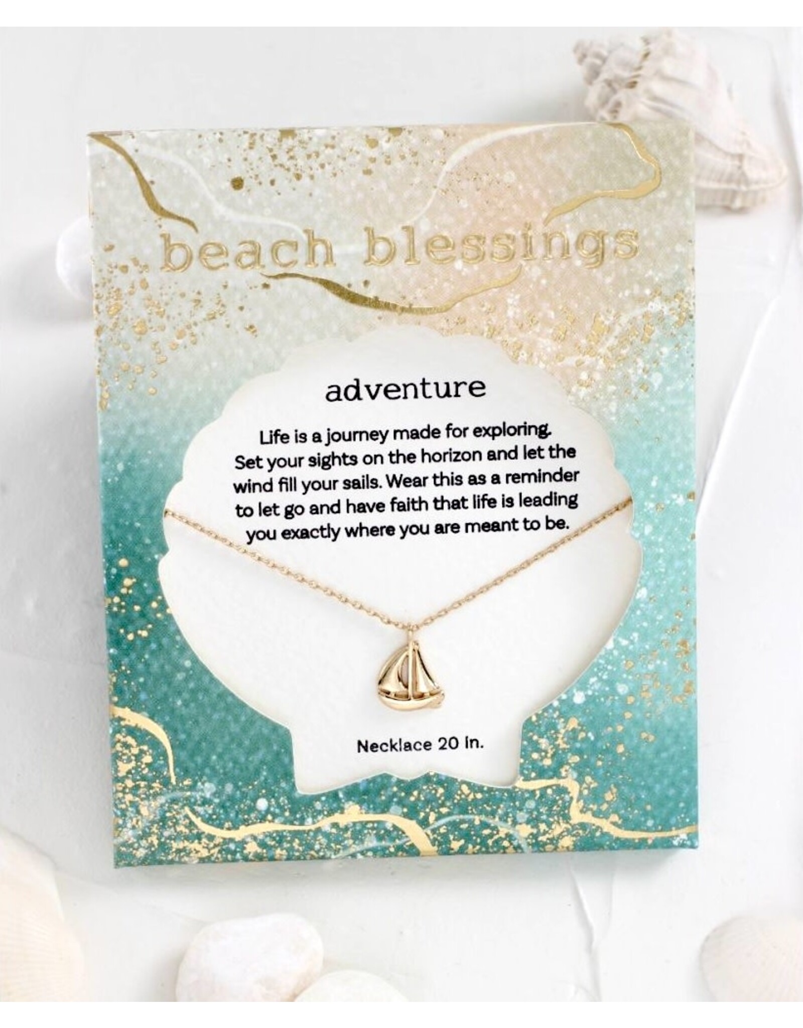 Periwinkle by Barlow Beach Blessings Necklaces | ADVENTURE Sailboat-Gold