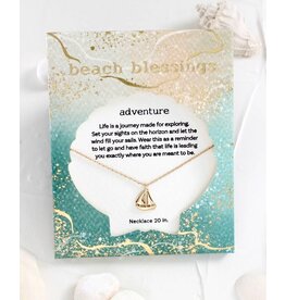 Periwinkle by Barlow Beach Blessings Necklaces | ADVENTURE Sailboat-Gold