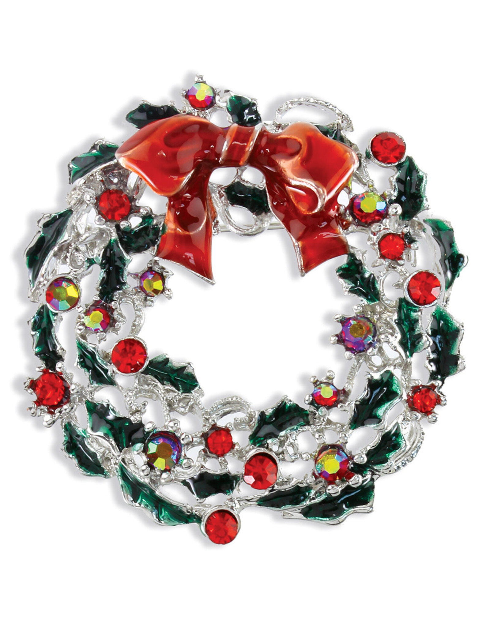 Periwinkle by Barlow Christmas Brooch Lapel Pin | Christmas Wreath