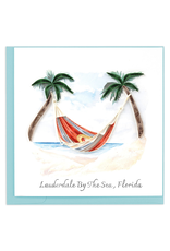 Quilling Card Lauderdale-By-The-Sea Quilled Beach Hammock Blank Card