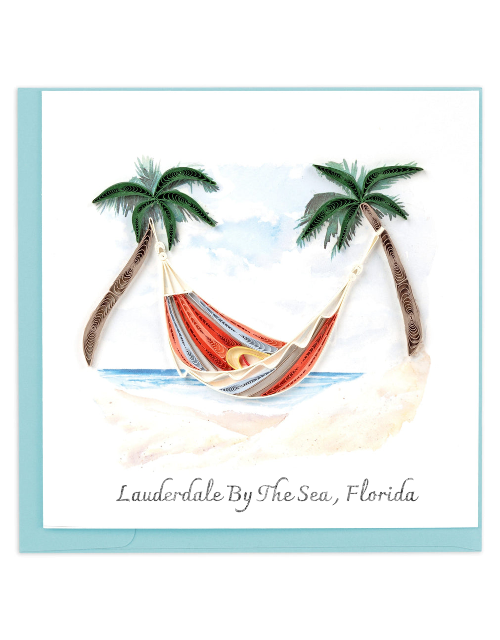 Quilling Card Lauderdale-By-The-Sea Quilled Beach Hammock Blank Card