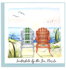 Quilling Card Lauderdale-By-The-Sea Quilled Beach Chairs Blank Card
