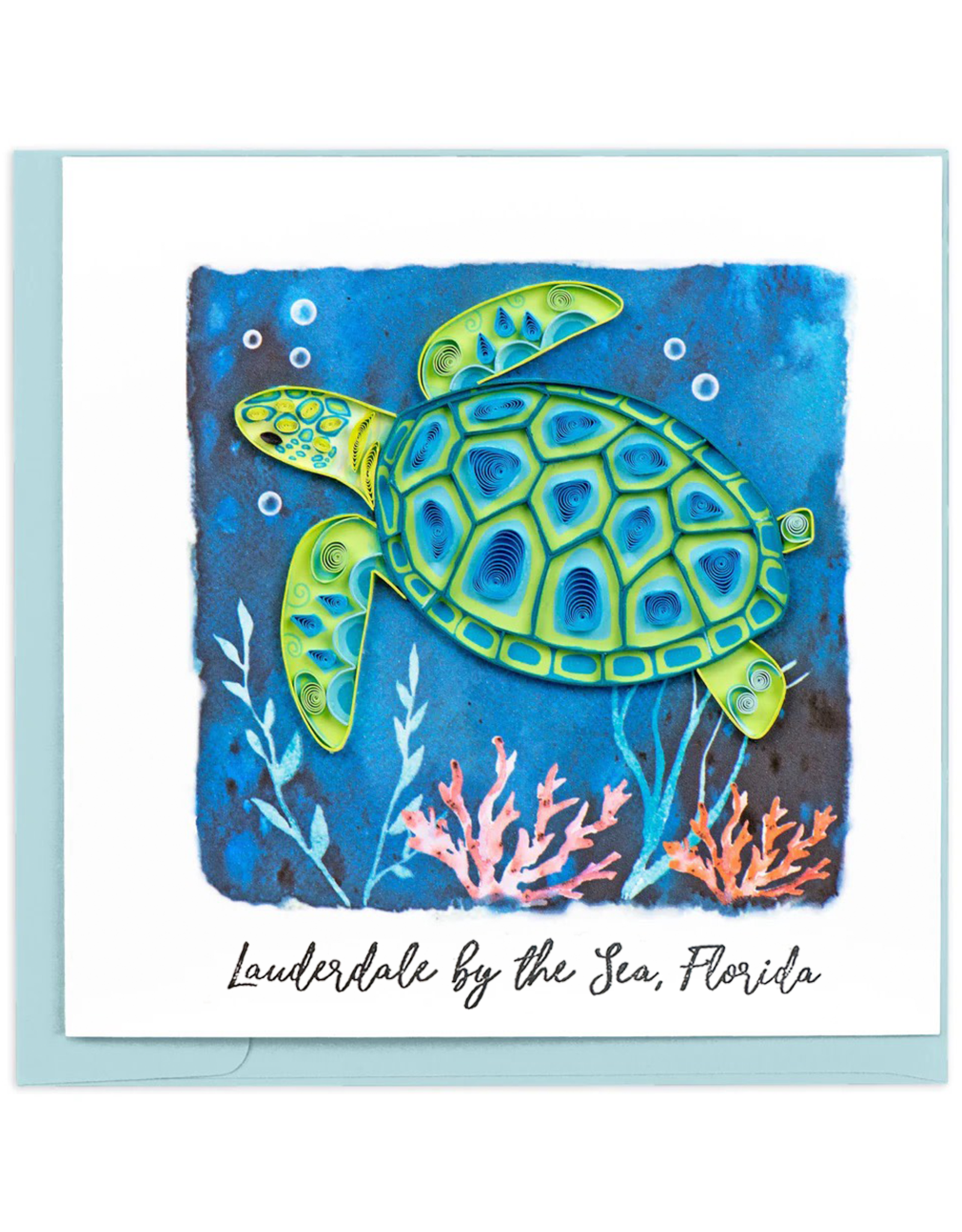 Quilling Card Lauderdale-By-The-Sea Quilled Sea Turtle Reef Card