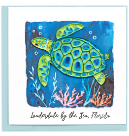 Quilling Card Lauderdale-By-The-Sea Quilled Sea Turtle Reef Card