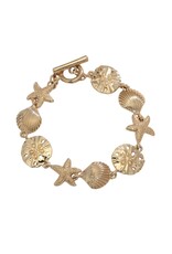 Periwinkle by Barlow Bracelets | Toggle Bracelet Gold Sea Life Charms