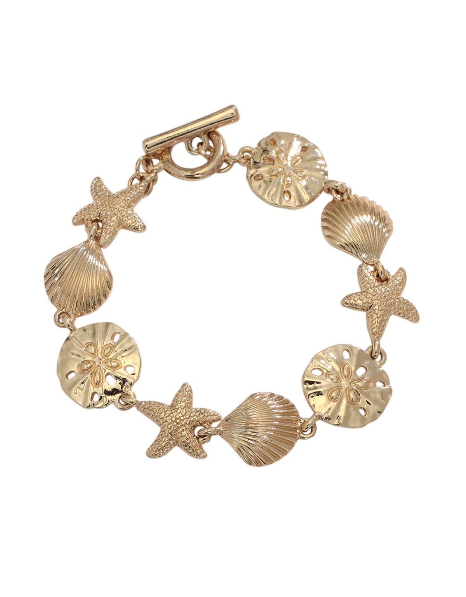 Periwinkle by Barlow Bracelets | Toggle Bracelet Gold Sea Life Charms