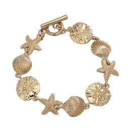Periwinkle by Barlow Bracelets | Toggle Bracelet Gold Sea Life Charms
