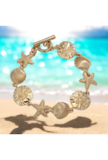 Periwinkle by Barlow Bracelets | Toggle Bracelet Gold Sea Life Charms