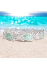 Periwinkle by Barlow Bracelets | Stretch Bracelet Silver Mint Turtles