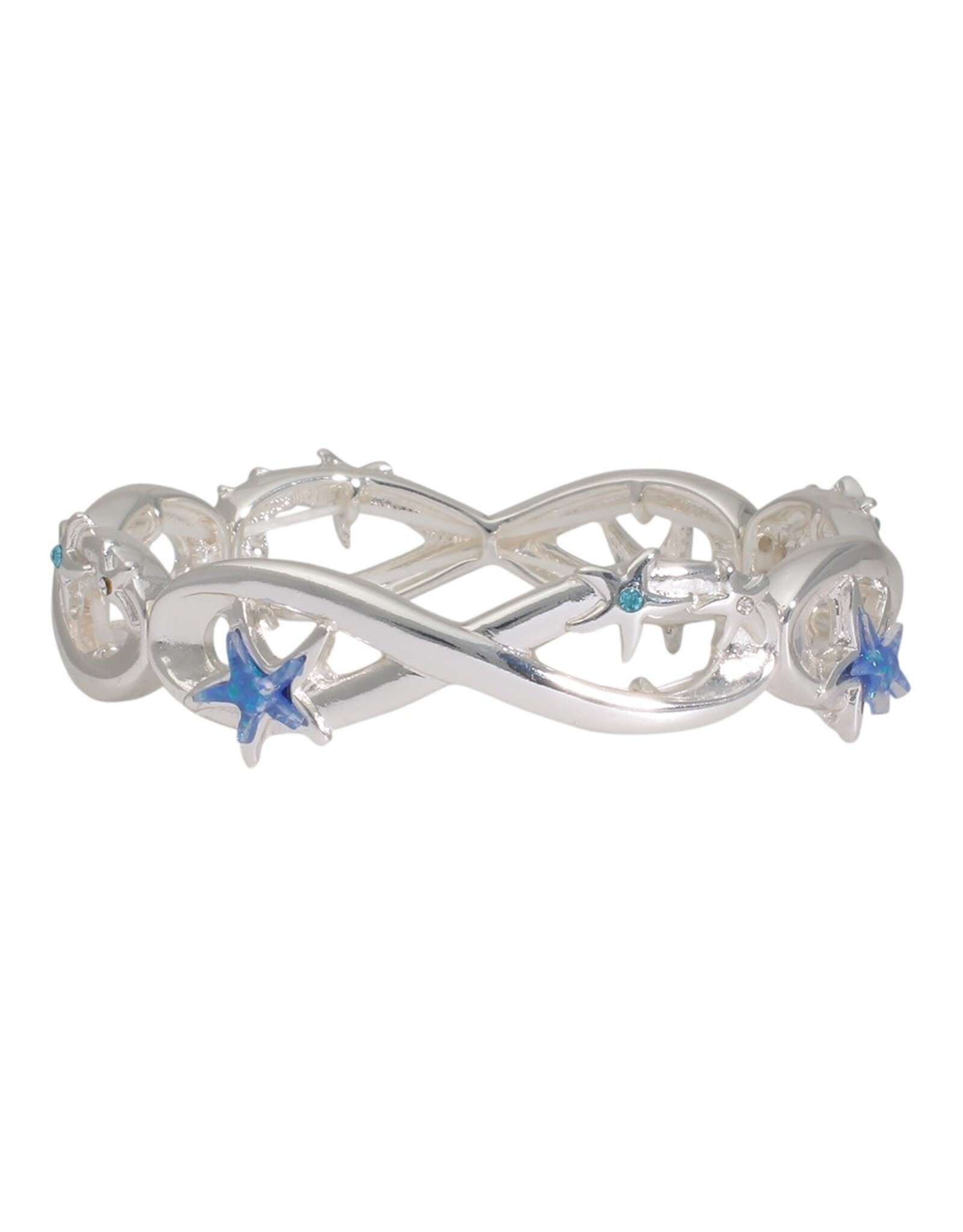Periwinkle by Barlow Bracelets | Stretch Bracelet Silver w Starfish